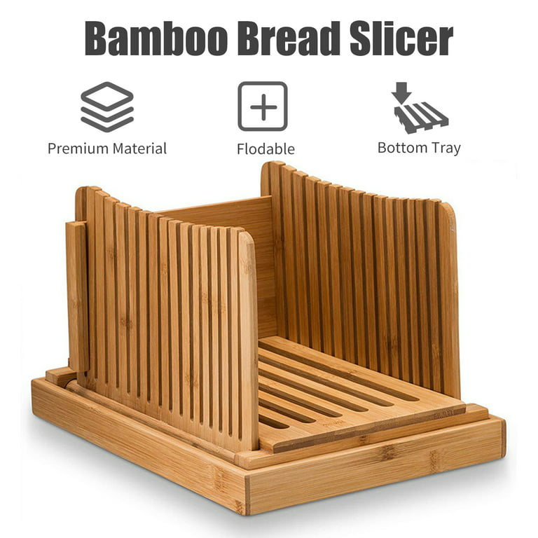 Homemade Adjustable Bamboo Bread Cutting Board Bamboo Bread Slicer With  Knife