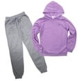 thumbnail image 2 of NAISIBABY Outfit Sets for Girls Size 6, Comfy Pullover Elastic Waist Long Sleeved Hooded Sweatshirt With Sweatpants Purple, 2 of 5