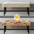thumbnail image 5 of Jiueut Vintage Butterfly Rose Peony Print Dining Room Bench Covers, Anti Dust Long Bench Seat Slipcover Stretchable Rectangle Chair Protection for Living Room Bedroom Kitchen, 5 of 7