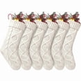 thumbnail image 1 of wonima44 Christmas Stockings, 6 Pack 18" Large Knit Stocking & Decor for Family Holiday Xmas Party Gift, Ivory White, 1 of 1