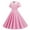 w93# Pink43, variant on Women'S Dress Peter Pan Collar V Neck Short Sleeved Double- High Waist Ruffle Solid Color Retro A-Line Flare Skater Stylish Flowy Long Uniform Dresses,Red,M