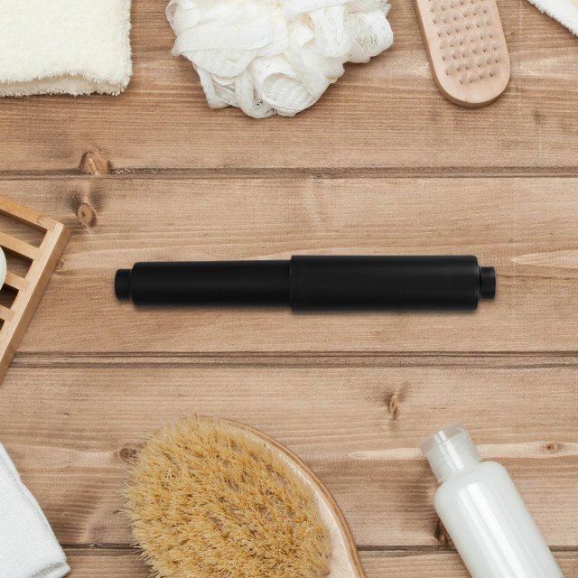 unbranded 2Ud Portarrollos De Papel Flexible Con Resorte Almacenamiento Compacto Para Negro Plástico
