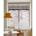 thumbnail image 4 of Brown Wood Grain Kitchen Valances for Windows Farmhouse Linen Window Valance Curtain for Living Room Window Treatment Vintage Grey Stripe Gradient Grain Valance Rod Pocket Topper Drape, 42 x 12 Inch, 4 of 6