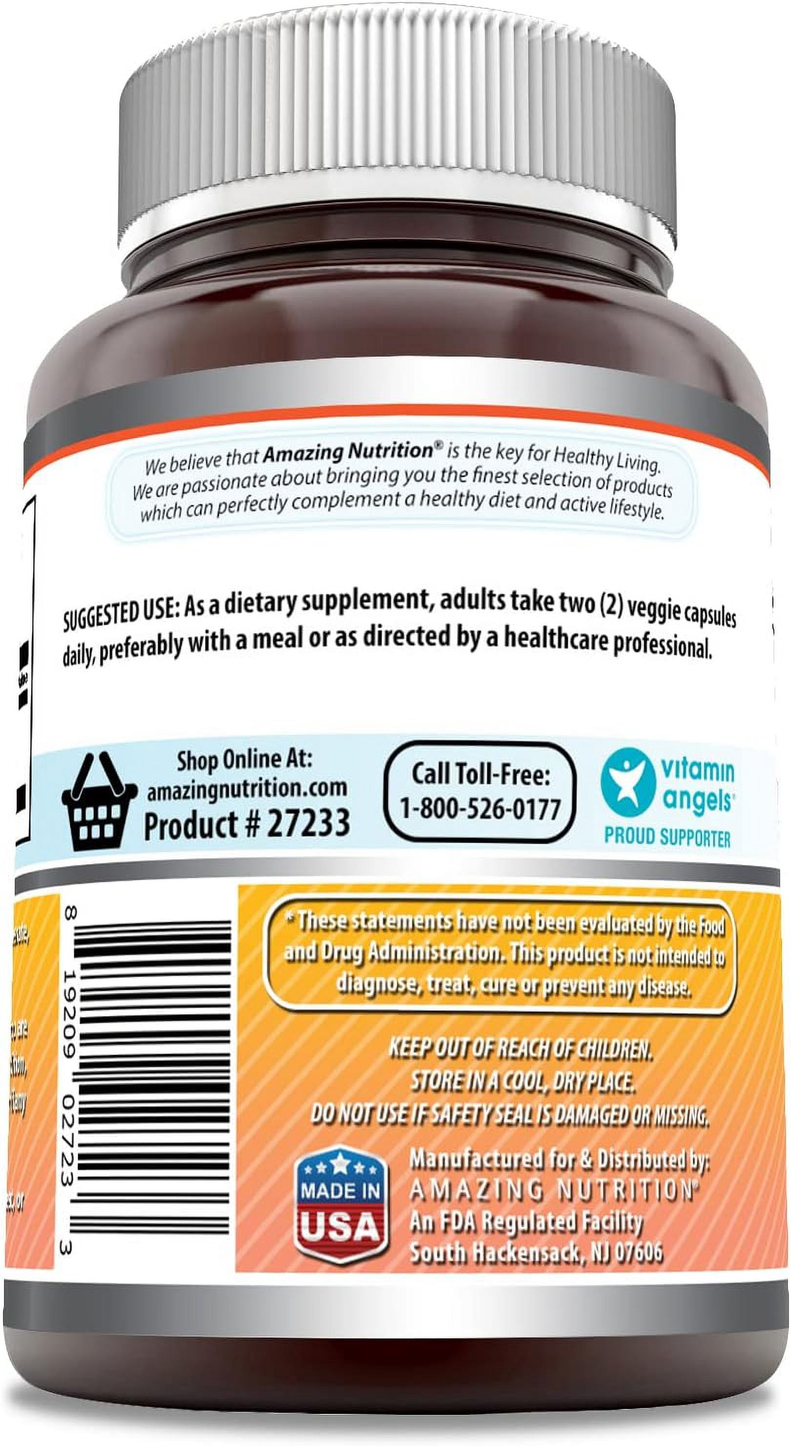 Amazing Formulas Berberine 1200 mg per Serving 120 Veggie Capsules Supplement | Non GMO | Gluten Free | Made in USA | Pack of 2