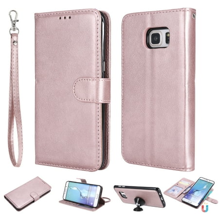 Galaxy S6 Edge Plus Case Wallet, S6 Edge Plus Case, Allytech Premium Leather Flip Case Cover & Card Slots Pocket, Wrist Design Detachable Slim Case for Samsung Galaxy S6 Edge Plus