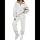 thumbnail image 1 of Conjuntos de Dos Piezas para Mujer: Jersey de Larga con Media Cremallera y Pantalón Deportivo Holgado con Bolsillos. Gris XL, 1 of 8