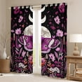 thumbnail image 2 of Manfei Dreamy Fuchsia Butterfly Blackout Curtains Set of 2 (52x84 Each), Mystic Galaxy Moon Window Curtains, Mandala Jungle Floral Curtains and Drapes, Living Room Curtains Decor, 2 of 6