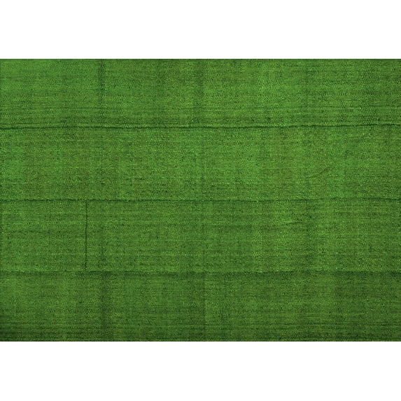 Ahgly Company Indoor Rectangle Abstract Green Contemporary Area Rugs, 7' x 9'
