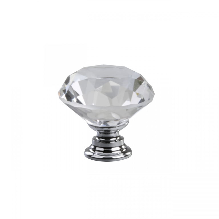 10-Pack Crystal Glass Diamond Cabinet Knobs – Drawer & Dresser Pulls – Contemporary Acrylic Handles 2 thumbnail image