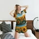 thumbnail image 5 of Balery Sunlit Sunflower Field Conjunto de Pijama para Mujer con Estampado, Dos Piezas de Manga Corta y Shorts, Ropa de Dormir Suave con Cuello Redondo y Bolsillos-XX-Large, 5 of 6