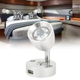 thumbnail image 1 of LED Reading Light, RV  Aluminum Alloy Press Dimming Switch USB Port Wall Mount Car Interior Light for   Boat 12-24V 3W, 1 of 8