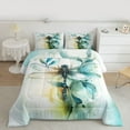 thumbnail image 2 of jejeloiu Wild Animal Dragonfly Full Size Comforter Sets,White Cyan Bedding Sets For Girls Kids Reversible 3-Piece, 2 of 8