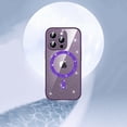 thumbnail image 4 of for iPhone 14 Plus Wireless Charging Case,Luxury Glitter Crystal Clear Hard PC and Soft TPU Silicone Camera Lens Protective Shockproof Magnetic Shiny Sparkle Slim Back Cover.Purple, 4 of 9