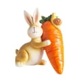 thumbnail image 2 of Estatua de conejo y zanahoria, adorno pequeño, escultura de resina para mesa de regalo para TV Llevando una zanahoria, 2 of 9