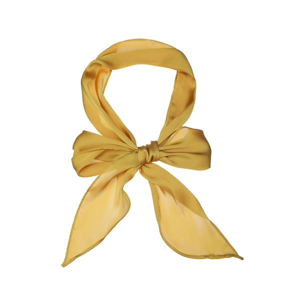 BUFANDA SENCILLA DE COLOR SÓLIDO PARA MUJERES INSPIRADA EN CHIC, BUFANDAS PURAS, LARGA BUFANDA PARA EL CUELLO, CINTA PARA EL CABELLO, AMARILLO