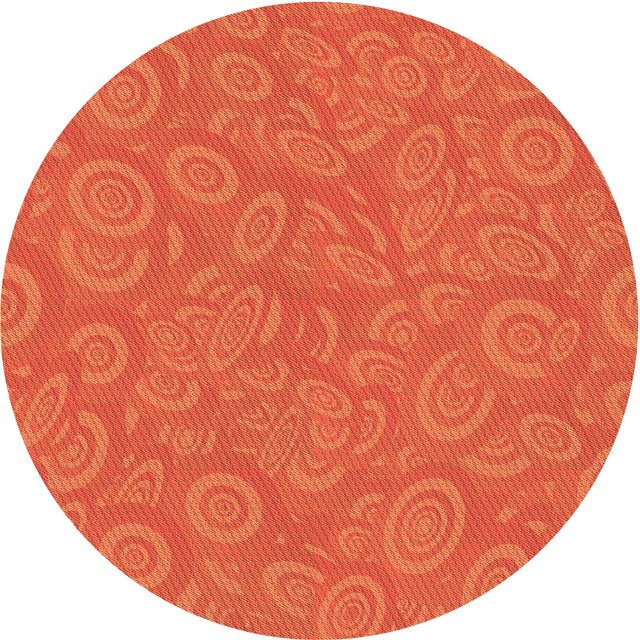 Ahgly Company Tapis Rond Lavable en Machine Intérieur Transitionnel Orange Néon, 7 Pieds Rond