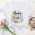 thumbnail image 3 of Mujeres de Manga Corta Tops Casual Nuevo Cuello Redondo Pascua, Ligera Camiseta de Poliéster Spandex, 3 of 4