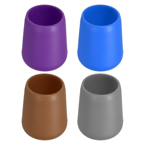 4 Pcs Silicone Fishing Rod Butt Cushion, Large, Purple, Blue, Brown, Gray