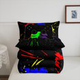 thumbnail image 4 of Erosebridal Young Gaming Game Bedding Queen Comforter Set, Graffiti Gamepad Pattern Down Comforter, Hippie Splash Bedroom Decor, Reversible 3 Pieces, 4 of 7