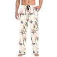 thumbnail image 5 of Vintage Magnolia and Butterflies Men's Pajama Pants Cotton Long Sleepwear Lounge Pants XL, 5 of 7