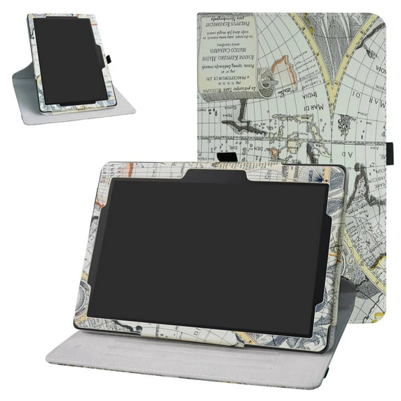 Labanema 10.1" Lenovo Tab E10 2018 Case, 360 Degree Rotary Stand 10.1" Lenovo Tab E10 2018 Cover, Anti Scratch Waterproof Protective Case for 10.1" Lenovo Tab E10 2018 (Map White)