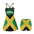 thumbnail image 5 of Yuyamidu Coconut Tree Tennis Dress for Womens Jamaican Flag Athletic Dresses with Built-in Shorts U Neck Spaghetti Straps Workout Golf Dress Size L 2 Piece Sets Outfits, 5 of 7
