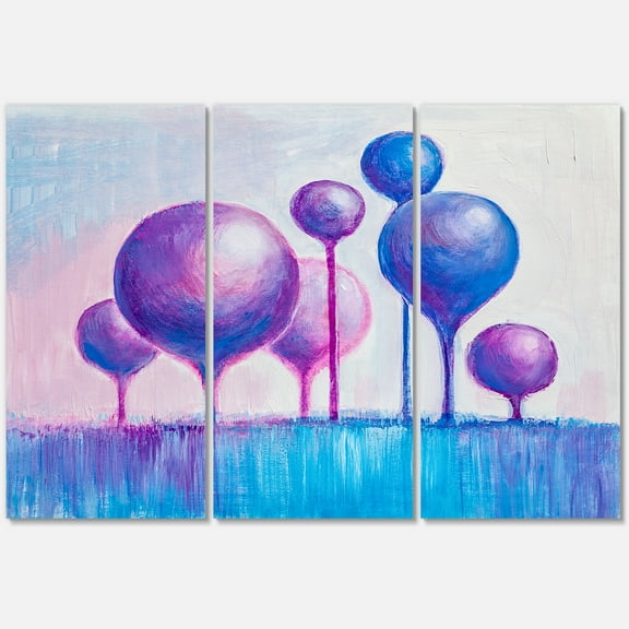 Designart ' Ornamental Colourful Trees I ' Modern Canvas Wall Art Print