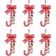 thumbnail image 2 of Adorno colgante de bastón de caramelo navideño, colgantes de muñeco de nieve de Papá Noel con decoración de árbol de Navidad con lazo, decoraciones navideñas, 6 piezas, rojo-- brillar Electrónica, 2 of 5