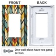 thumbnail image 3 of Yayeee Rocker Switch Wall Plate 2-Gang 4.7"x4.6" Home Decorative Outlet Cover, Yellow Geometric, 3 of 6
