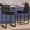Black, variant on Ninecer Counter Height Bar Stools Set of 4, 26" Low Back Modern Bar Chair, PU Leather Upholstered Kitchen Island Stools, Square Seat Kitchen Chairs, Comfortable Counter Chairs for Dining Room, White