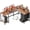 Rustic Brown, variant on Korfile 59 inch L Shaped Computer Desk with Power Outlets, Home Office Desk with 4 Adjustable Storage Drawers & 2 Monitor Stands, Two Person Gaming Table for Bedroom, Black