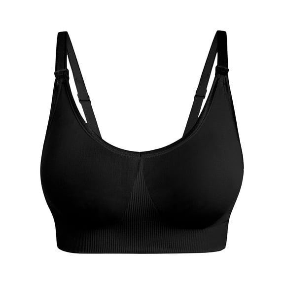 Odeerbi Nursing Bras for Women Front Closure Bras Comfortable Breathable No Steel Ring Sexy Lace Breastfeeding Underwear Black