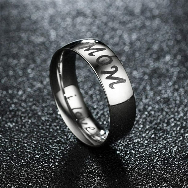 Family Ring Simple Smooth Mom Son Daughter Ring Classic Jewelry