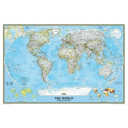 National Geographic Classic World Map 24x36 Walmart