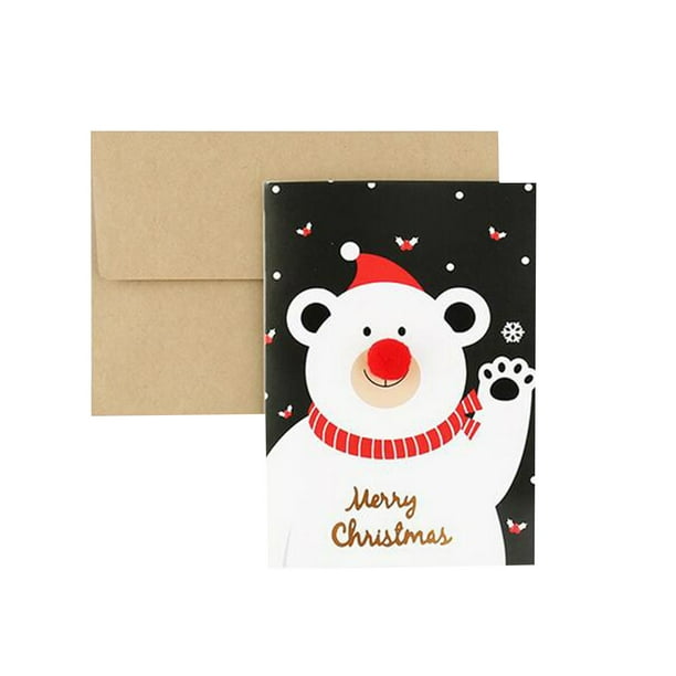 Tarjeta de felicitación de Navidad de papel Kraft vintage Tarjeta de regalo de bendición hecha a mano con sobre Wmkox8yii hjk286