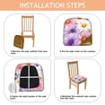 thumbnail image 4 of Pioneer Flower Seat Covers for Dining Room Chairs Set Of 4,Stretch Printed Washable Chair Seat Cover with Elastic Ties and Button,Removable Waterproof Couch Cushion Covers, 4 of 6