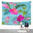 thumbnail image 2 of ZEALGNED Green Pattern Aloha Vintage Palms Hibiscus Water Birds Tropical Wall Art Hanging Tapestry Home Decor for Living Room Bedroom Dorm 60x80 inch, 2 of 2