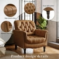 thumbnail image 3 of Dreamsidea Faux Leather Accent Chair Set of 2 for living Room, Button Tufted Wingback Armchair with Wood Legs Camel, 3 of 7
