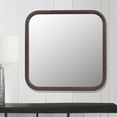 thumbnail image 2 of Mordern Square Brown Woven Grain Decorative Wall Hanging Mirror,PU Covered MDF Framed Mirror for Bedroom Living Room Vanity Entryway Wall Decor,23.62x23.62inch, 2 of 7