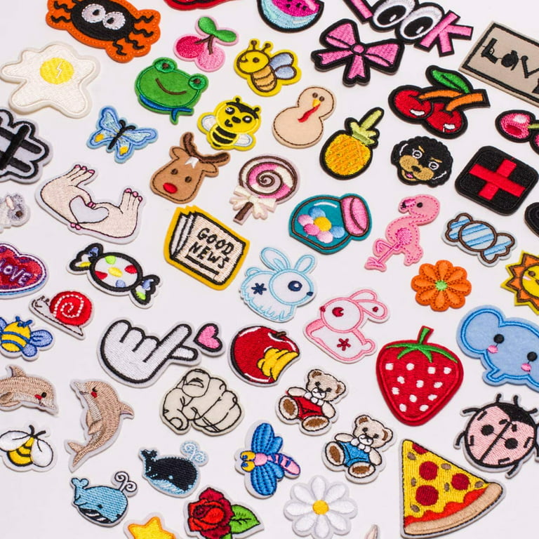Kawaii Cartoon Iron on Patches, Cute Decor Patches for Backpacks, Embroidery Applique Aesthetic Stuff for Clothing, Jackets, Jeans, Hats (Cute2 20