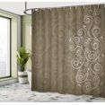 thumbnail image 4 of Ambesonne Ornamental Shower Curtain, Floral Swirls Ivy Ombre, 69"Wx75"L, Sepia White, 4 of 4