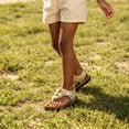thumbnail image 4 of Girls Vacation Flower Flat Sandals Thong Sandals With Adjustable Strap Kids Summer Footwear 4-13 Years, 4 of 8