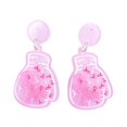 thumbnail image 1 of Ribbon Style Acrylic Fashion Earrings for Cancer Awareness Day Support with Elegant Dangle Drop Design, 1 of 3
