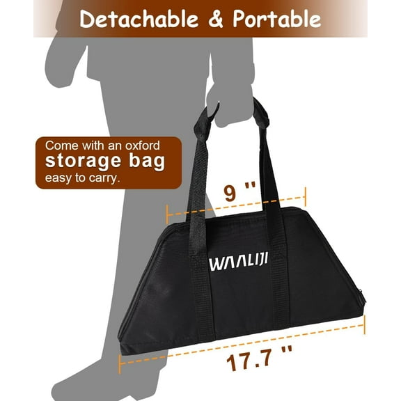 22.5 Inch Portable Hexagon Fire Pit with Travel Bag — Smokeless Patented Design Outdoor Wood Burning Fire Pit for Camping, Backyard, , Bonfire, Picnic and BBQ, Vertical Hollow Style