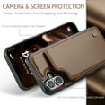 thumbnail image 3 of Mantto Case for iPhone 16 with Card Holder, Retro PU Leather RFID Blocking Credit Card Slots Double Magnetic Clasp Flip Kickstand Shockproof Phone Cover for iPhone 16,Brown, 3 of 9
