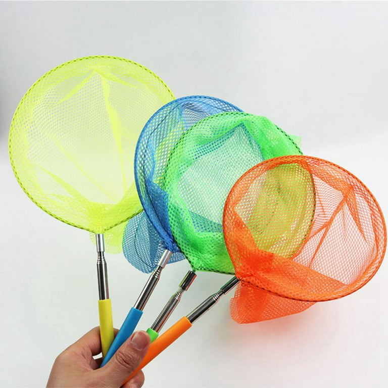 5Pcs Extendable Nylon Insect Net, Telescopic Butterfly Net, Bug Catcher  Nets Fishing Tool for Kids Toy,Colored Telescopic Butterfly Nets Extendable