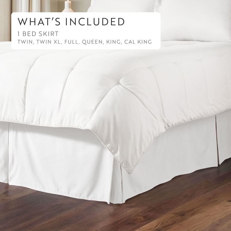 Tailored Pleated Bed Skirt Queen White photo 3