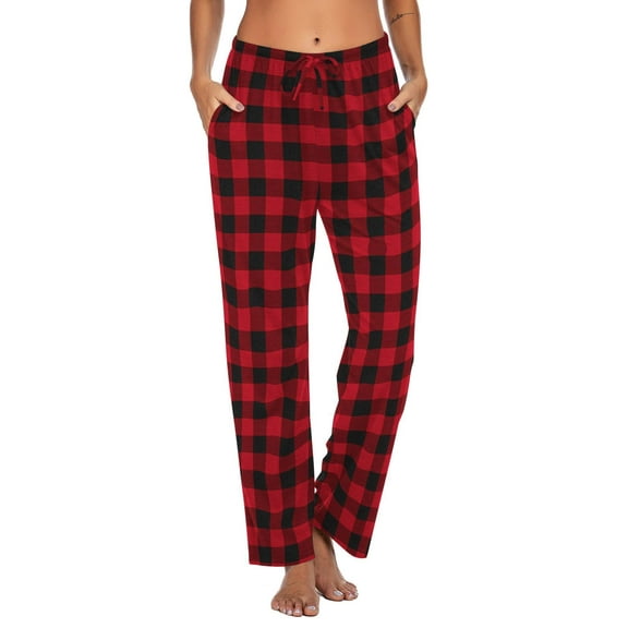 Ekouaer Women Pajama Pants Comfy Pj Bottom with Pockets Stretch Plaid Sleepwear
