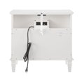 thumbnail image 5 of S-HOME Mid-century Modern Nightstand 2 Drawers Solid Wood Legs USB Ports & Outlets Bedside End Table - Elegant Storage Solution, 5 of 12