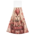 thumbnail image 2 of Wobogo Red Basket Cat Hand Towel Set of 2 Absorbent for Kitchen and Bathroom With Velcro Hanging Loop 18.2×14in, 2 of 7